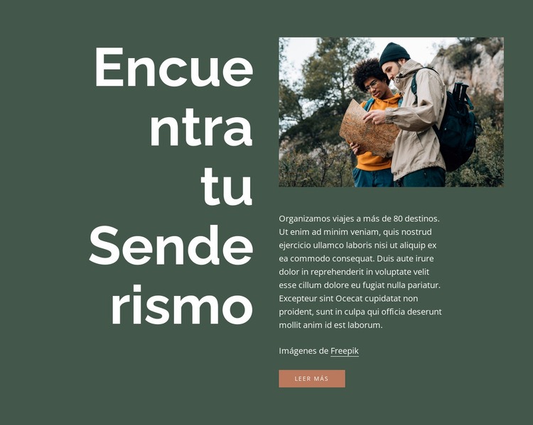 Encuentra tu caminata Creador de sitios web HTML