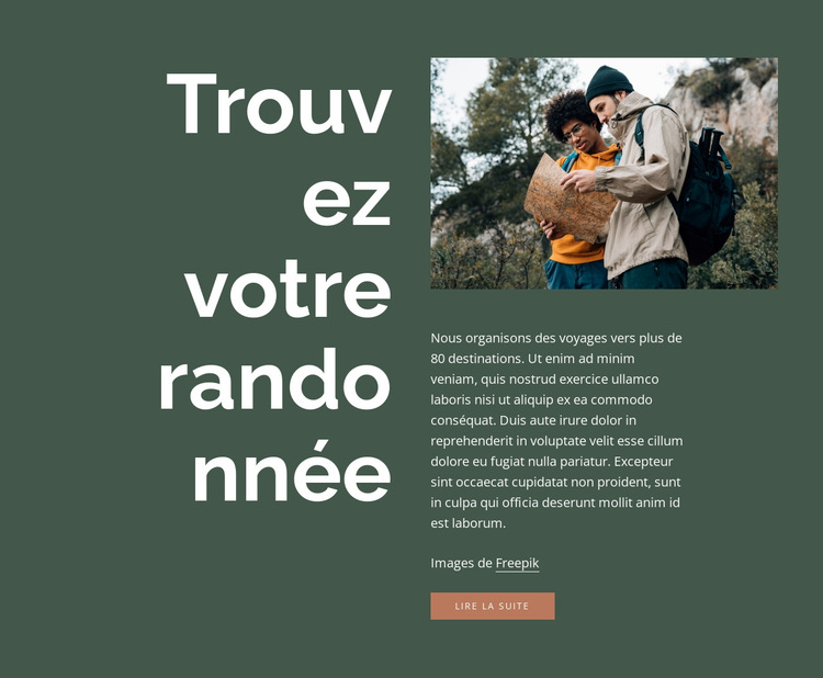 Trouvez votre randonnée Modèle de site Web