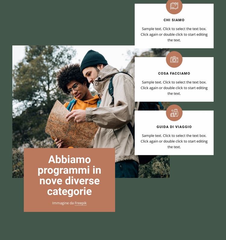 Viaggia diversamente Mockup del sito web