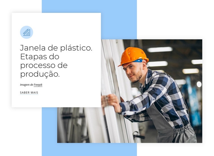 Produção de janela de plástico Maquete do site