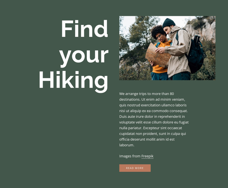 Find your hiking Website Mockup