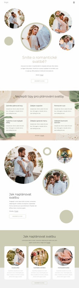 Romantická Svatba Šablona HTML5