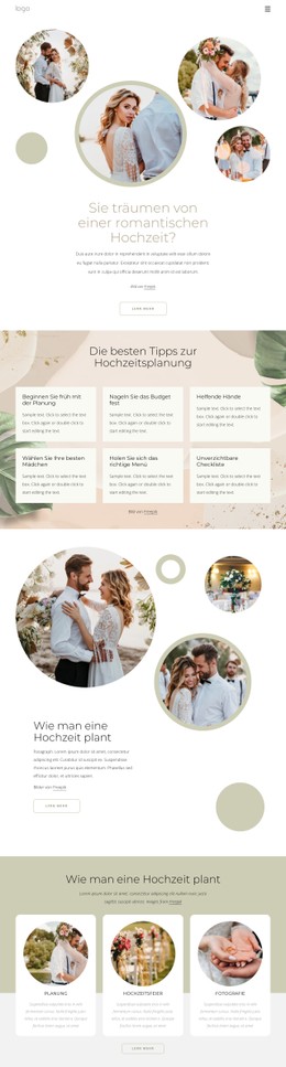 Romantische Hochzeit HTML5-Vorlage