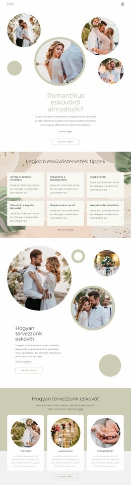 Romantikus Esküvő - Egyszerű Webhelysablon
