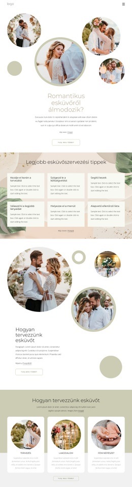 Romantikus Esküvő - Egyszerű Webhelytervezés