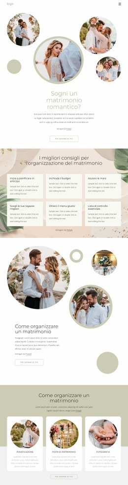Matrimonio Romantico - Design Di Una Pagina