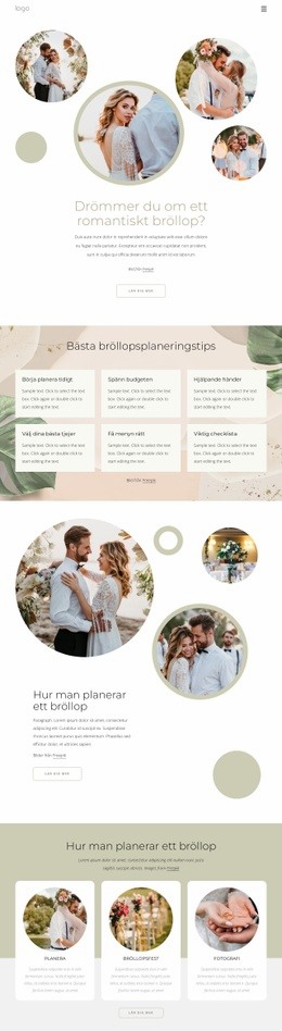 Romantiskt Bröllop - HTML-Sidmall