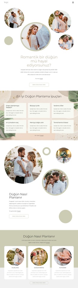 Romantik Düğün - Basit Web Sitesi Şablonu
