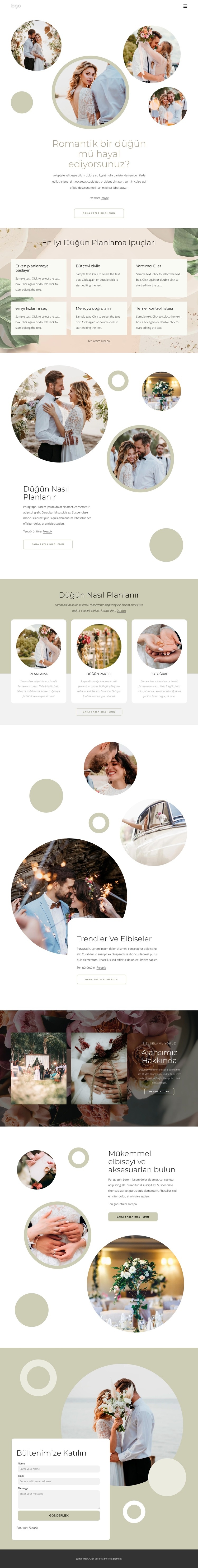 romantik düğün Web sitesi tasarımı