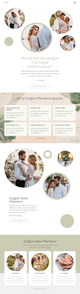Romantik Düğün Web Şablonu