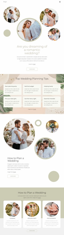 Romantic Wedding Website Design