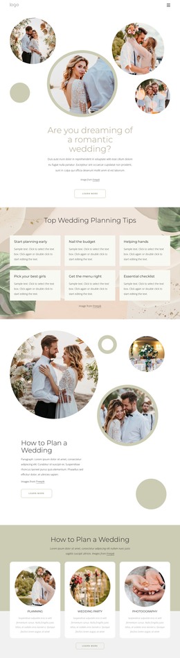 Romantic Wedding Web Design