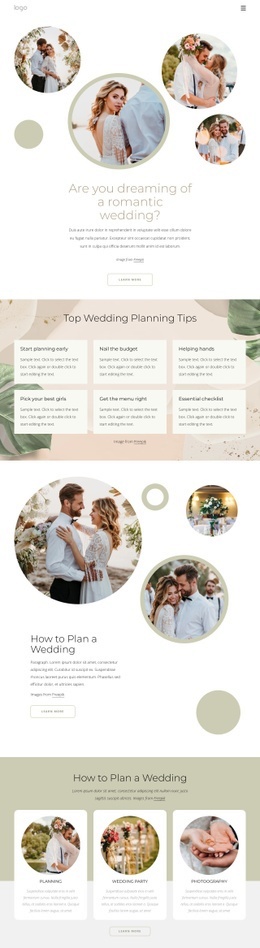 Romantic Wedding - Easy Website Design