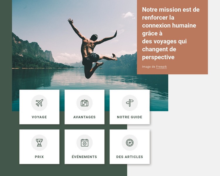 Actif et aventureux Page de destination