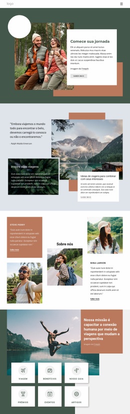 Layout De Página Para Empresa De Viagens De Aventura