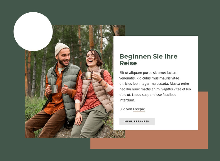 Beginnen Sie Ihre Reise Website-Vorlage