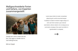 Von Experten Gefertigte Safaris - HTML-Landingpage