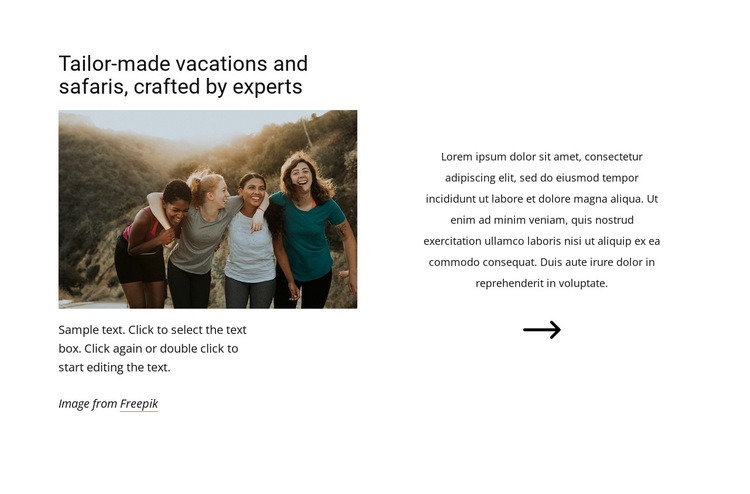 Safaris crafted by experts Elementor Template Alternative