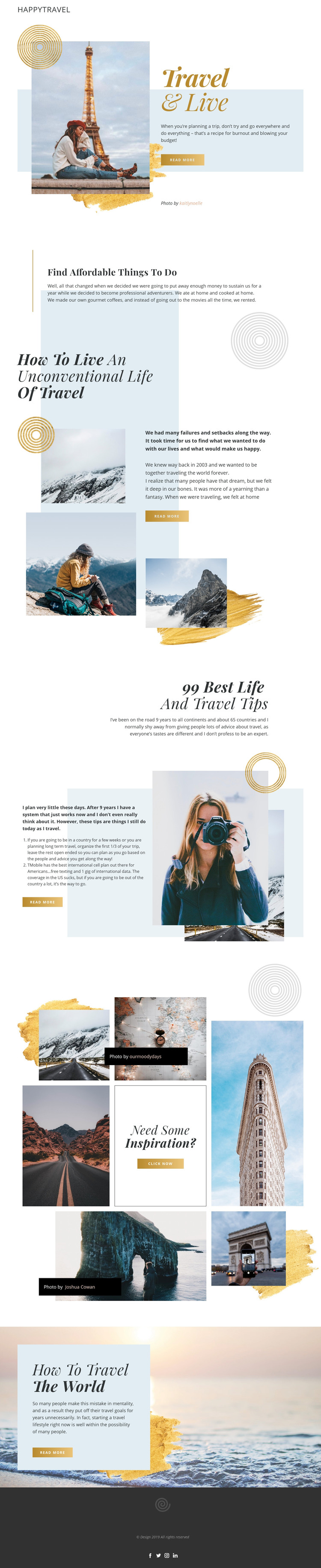 Travel and Live Elementor Template Alternative