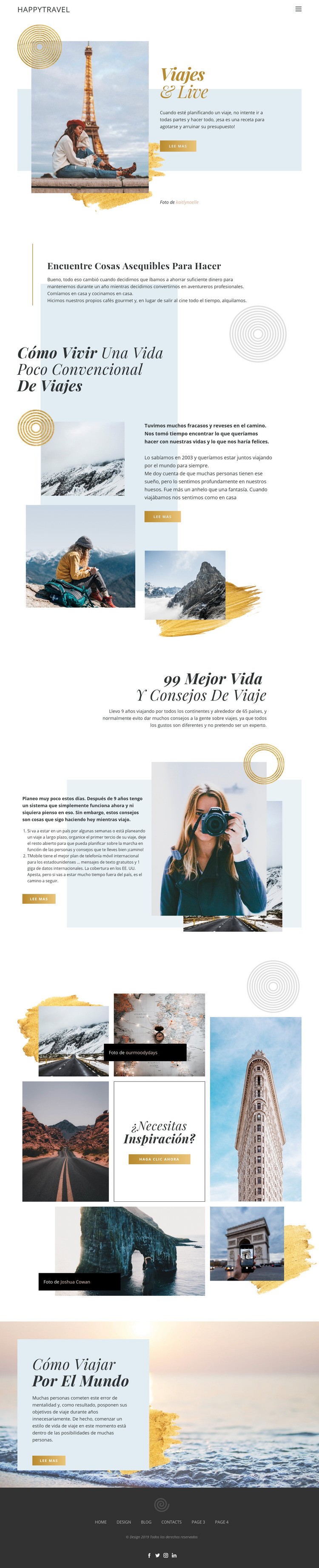 Viajar y vivir Creador de sitios web HTML