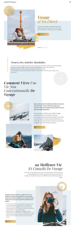 Voyager Et Vivre - Modèle Ultime D'Une Page