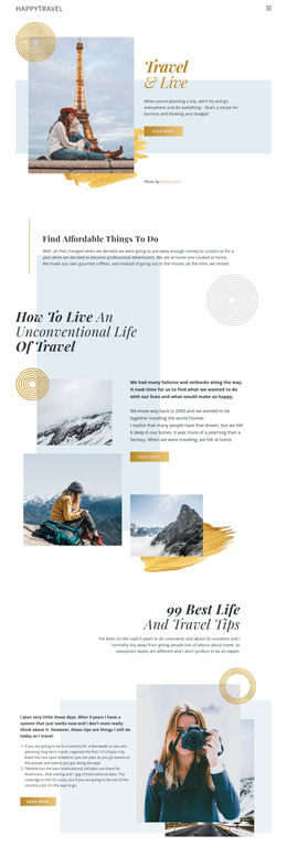 Travel And Live - Simple HTML Template