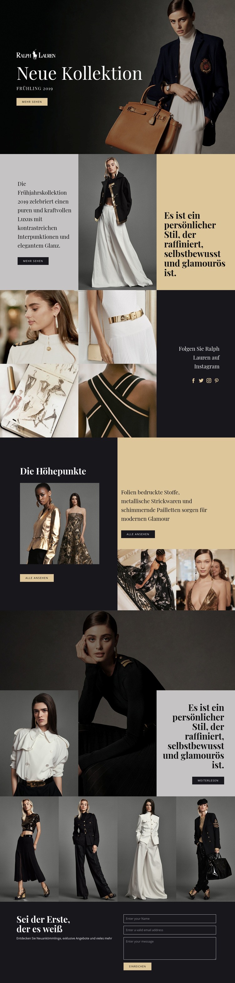 Ralph Lauren Mode Website design
