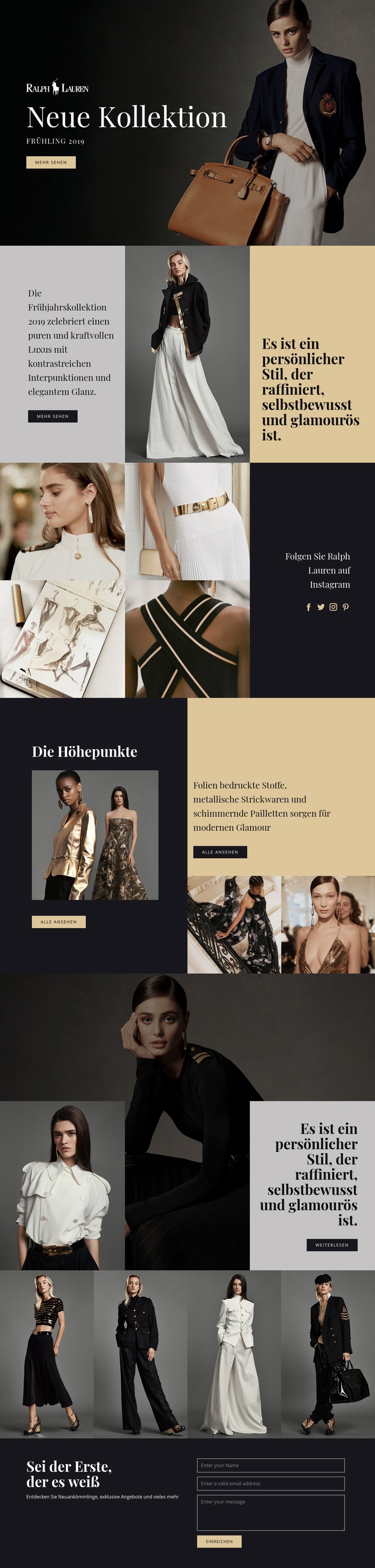 Ralph Lauren Mode Website-Modell