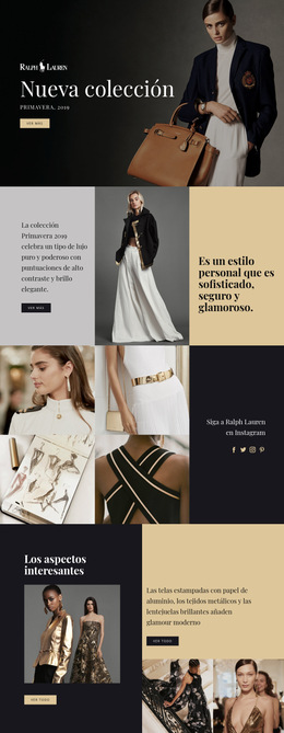 Moda De Ralph Lauren: Plantilla De Sitio Web Sencilla