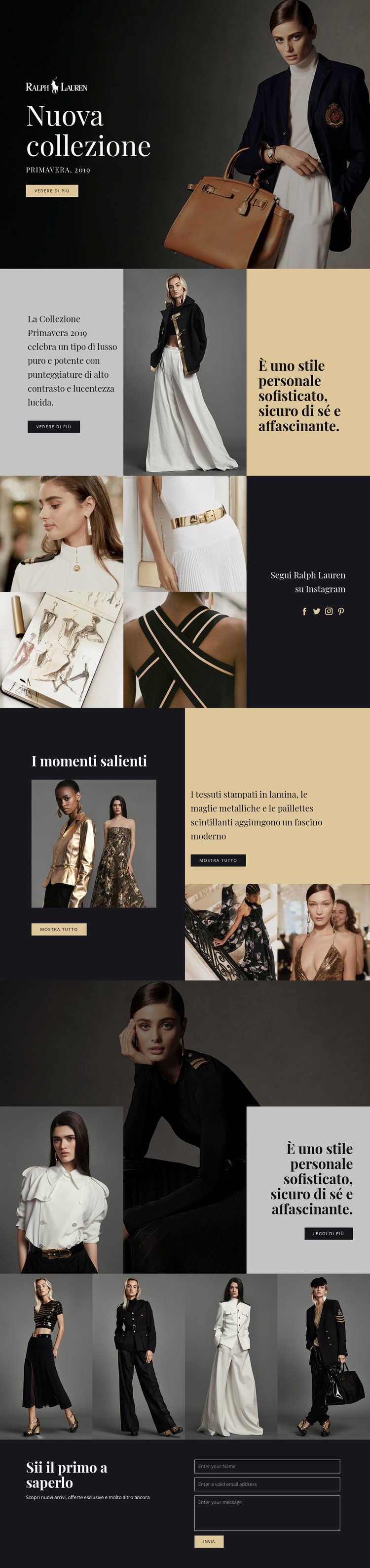 La moda di Ralph Lauren Modelli di Website Builder