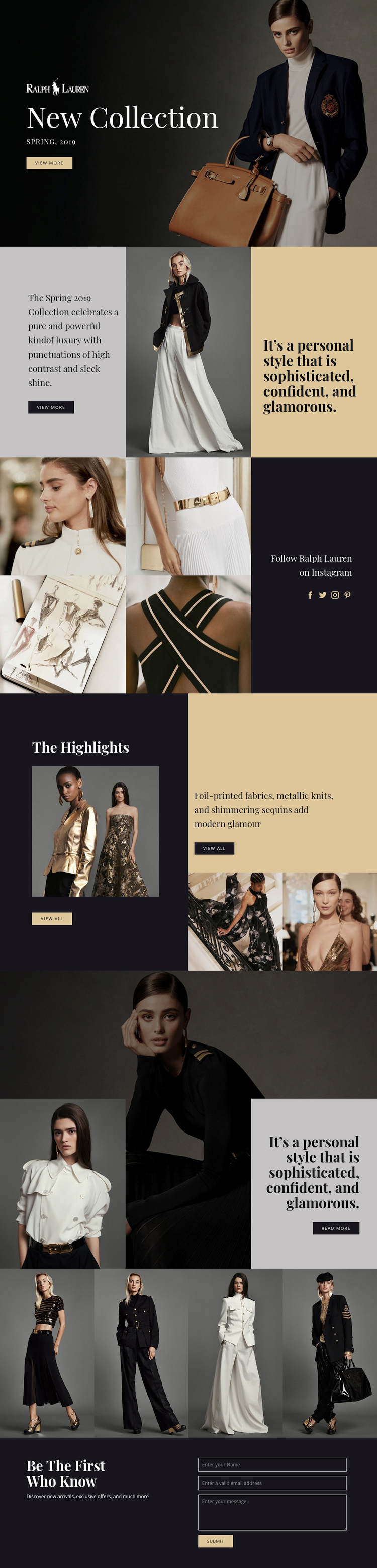 Ralph Lauren fashion Squarespace Template Alternative