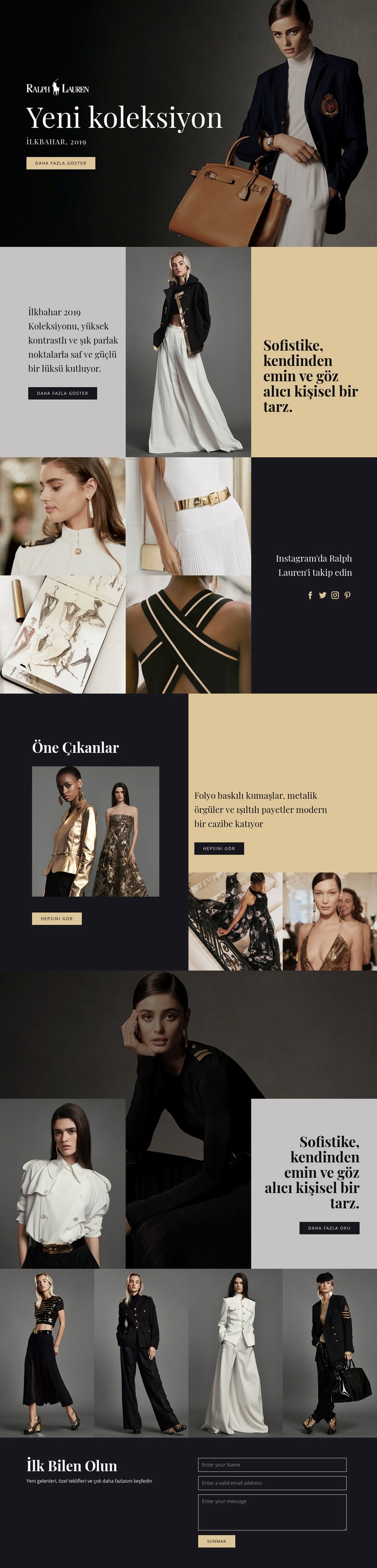 Ralph Lauren modası Web sitesi tasarımı