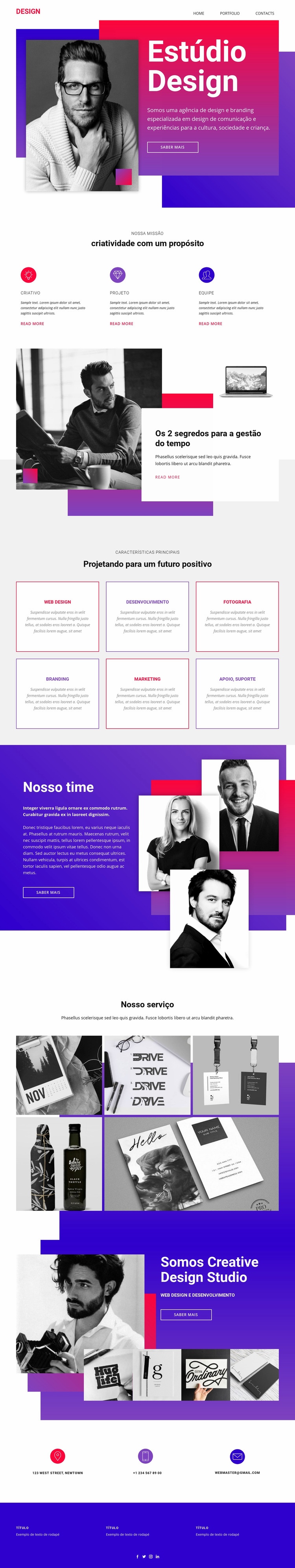 Time web design art Landing Page