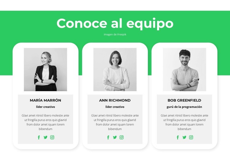 Conoce a nuestros expertos Plantilla