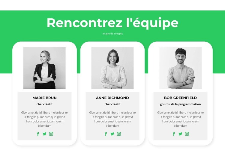 Rencontrez nos experts Modèle HTML5