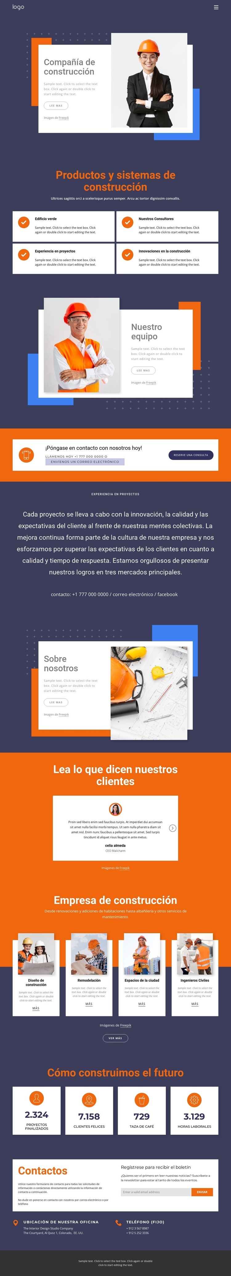 Empresa constructora mundial Creador de sitios web HTML