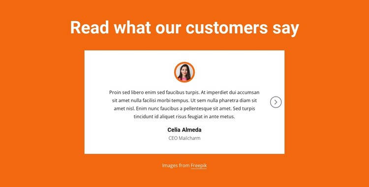 Testimonials block with slider CSS Template