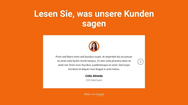 Testimonials-Block mit Schieberegler Website-Vorlage