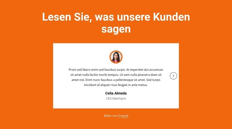 Testimonials-Block mit Schieberegler Landing Page