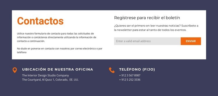 Formulario de contacto en cuadrícula blanca Creador de sitios web HTML