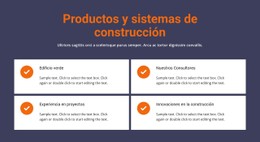 Sistema Y Productos De Construcción Plantilla De Una Sola Página