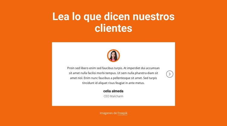 Bloque de testimonios con control deslizante Plantilla HTML