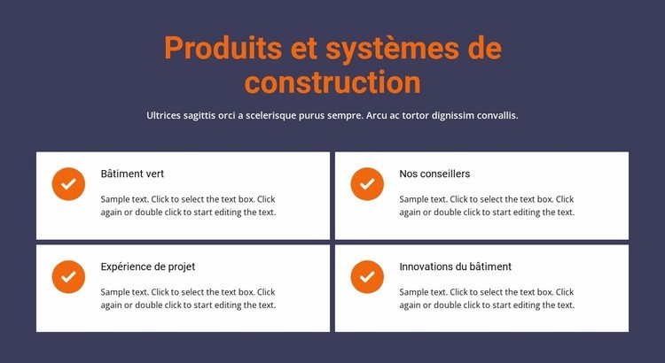 Produits et système de construction Maquette de site Web