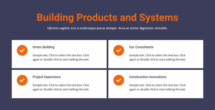 Building products and system Html Website Builder