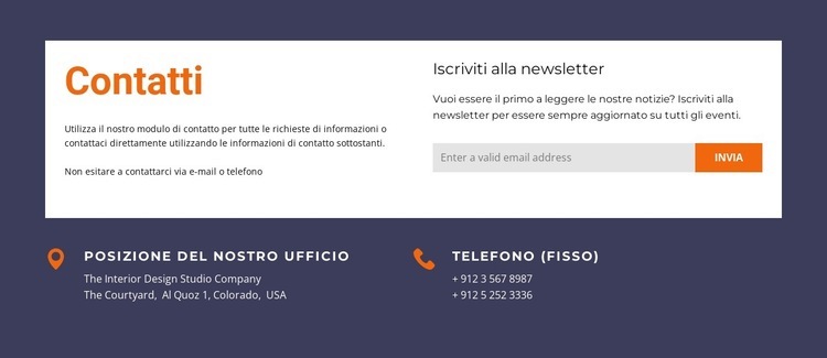 Modulo di contatto in griglia bianca Modelli di Website Builder