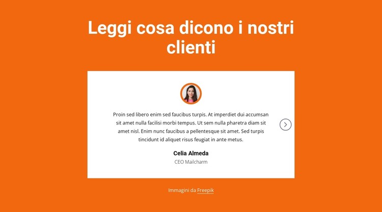 Blocco testimonianze con cursore Modello CSS