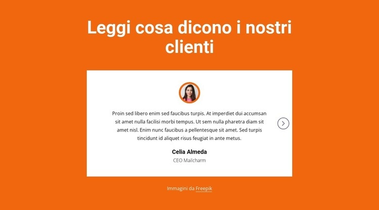 Blocco testimonianze con cursore Modello HTML5