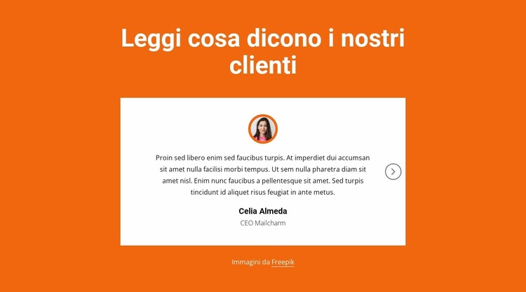 Blocco testimonianze con cursore Modello Joomla