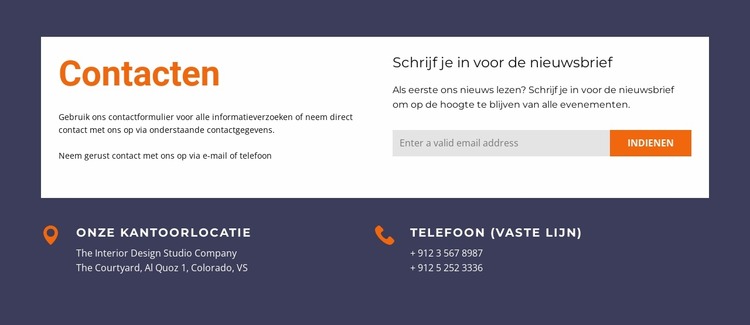 Contactformulier in wit raster Joomla-sjabloon