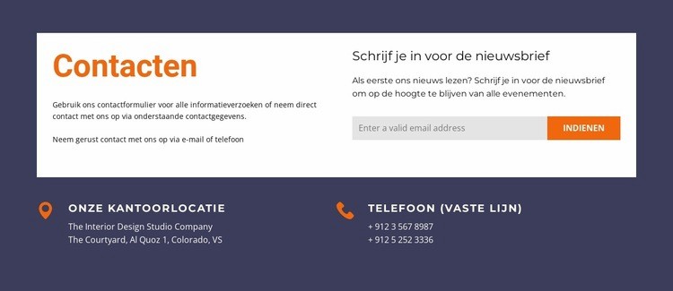 Contactformulier in wit raster Website ontwerp